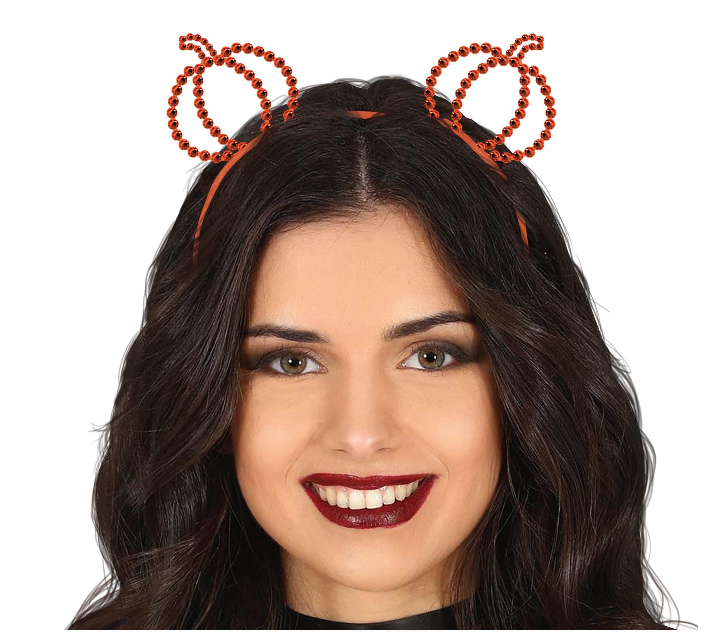 FIESTAS GUIRCA | Orange Metallic Pumpkin Headband - Fancy Dress Accessory for Halloween Parties - Ideal for Unisex Adults - Orange