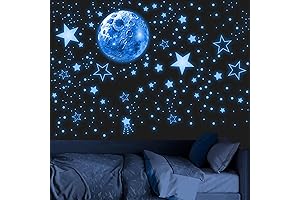 965 PCS Blue Glow in the Dark Stars and Moon for Ceiling...