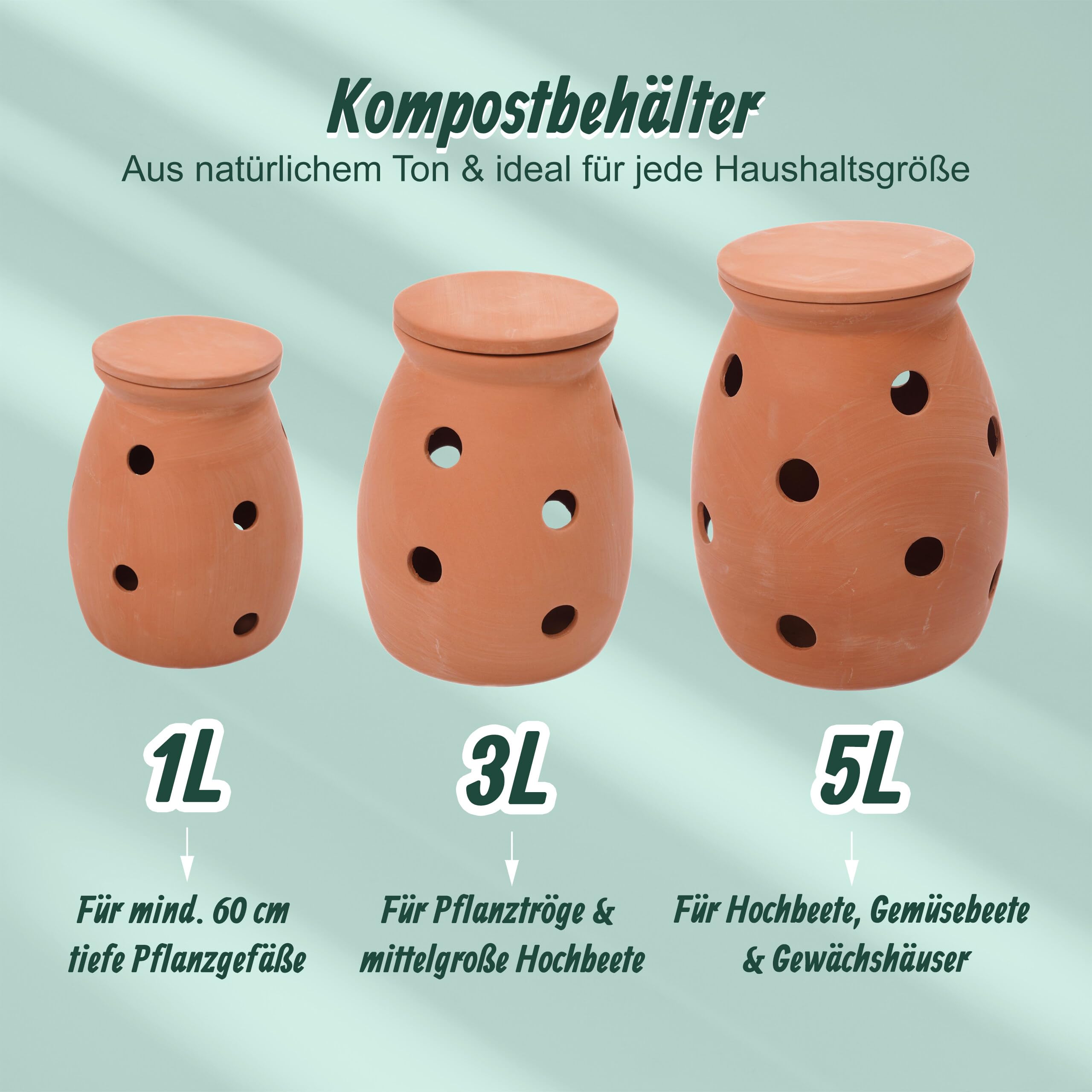 Relaxdays Wurmkomposter zum Eingraben, 5 L, Wurmturm für Küchenabfälle, Deckel, Komposter Garten & Beet, Ton, terrakotta