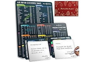 Air Fryer Cooking Times Chart and Instant Pot Cookbooks (2 Sets of 6 Pcs)