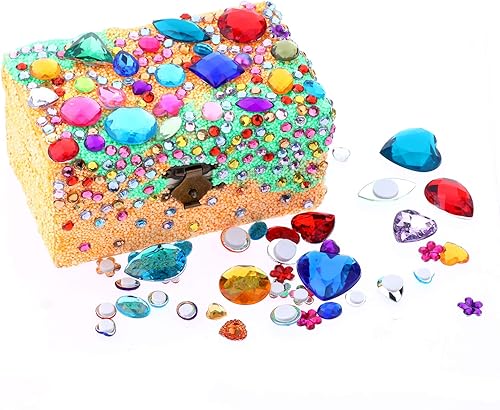 Miniatura 5 de RICHNESS 110 piezas Joyas Autoadhesivas para Manualidades Jumbo Bling Pegatinas de Gemas de Cristal Formas y Colores Surtidos Pegatinas de Strass