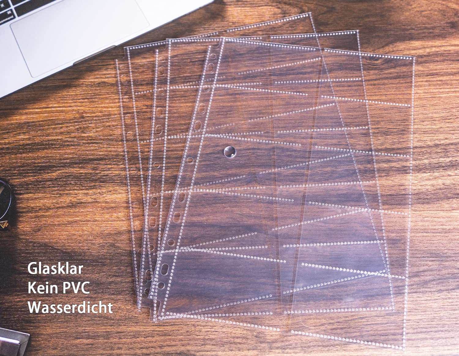 30 Paquetes de 600 Bolsillos Funda Para Tarjetas de Visita A4 con 10 Compartimentos, Fundas Para Tarjetas de Visita, Hojas de Encuadernación, Hojas Ultratransparentes con 11 Agujeros