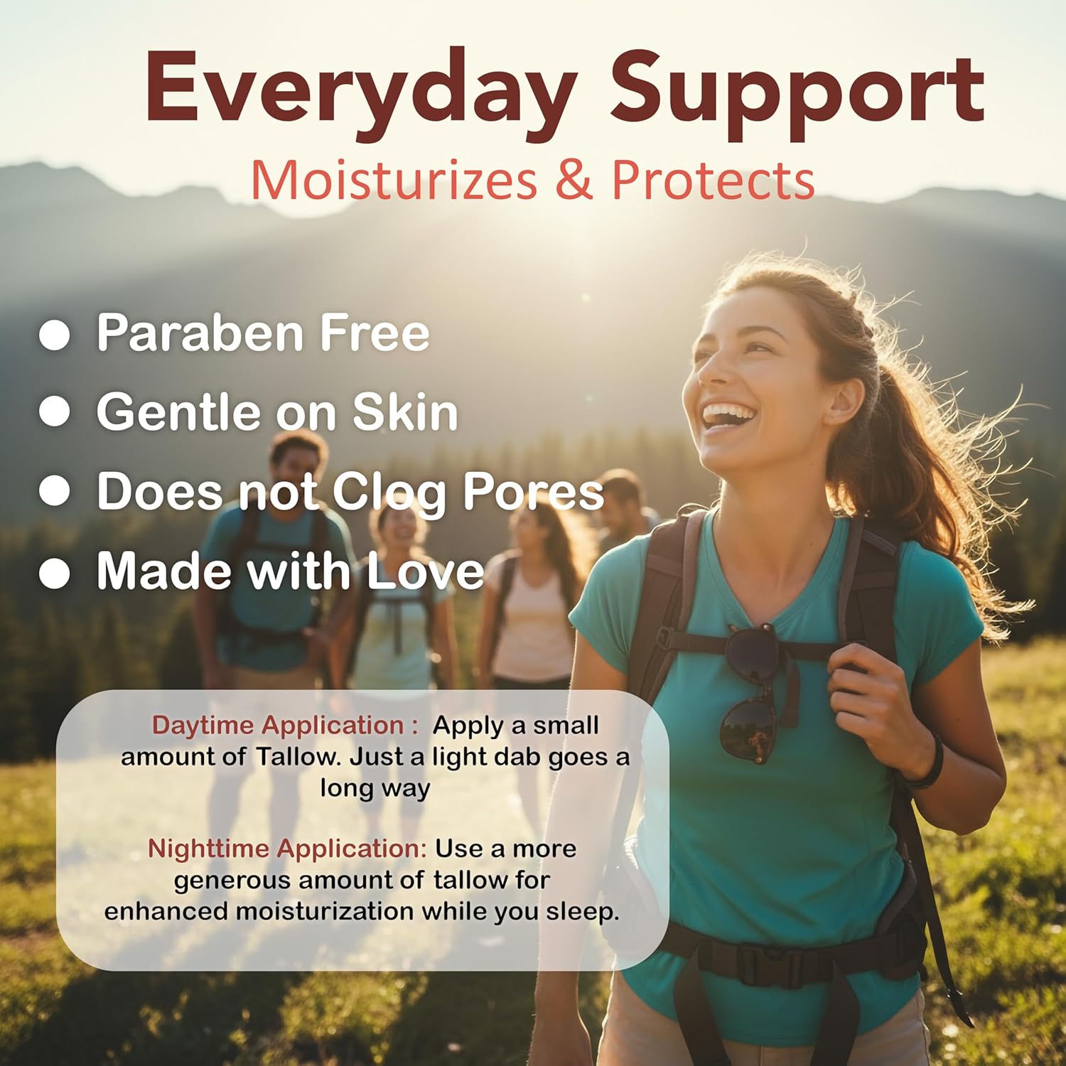 Whipped Beef Tallow for Skin - Organic Moisturizer with Mango Butter, Propolis, Rosehip Oil, & Beeswax - Daily Nourisment Cream Day & Night (4oz) Unscented