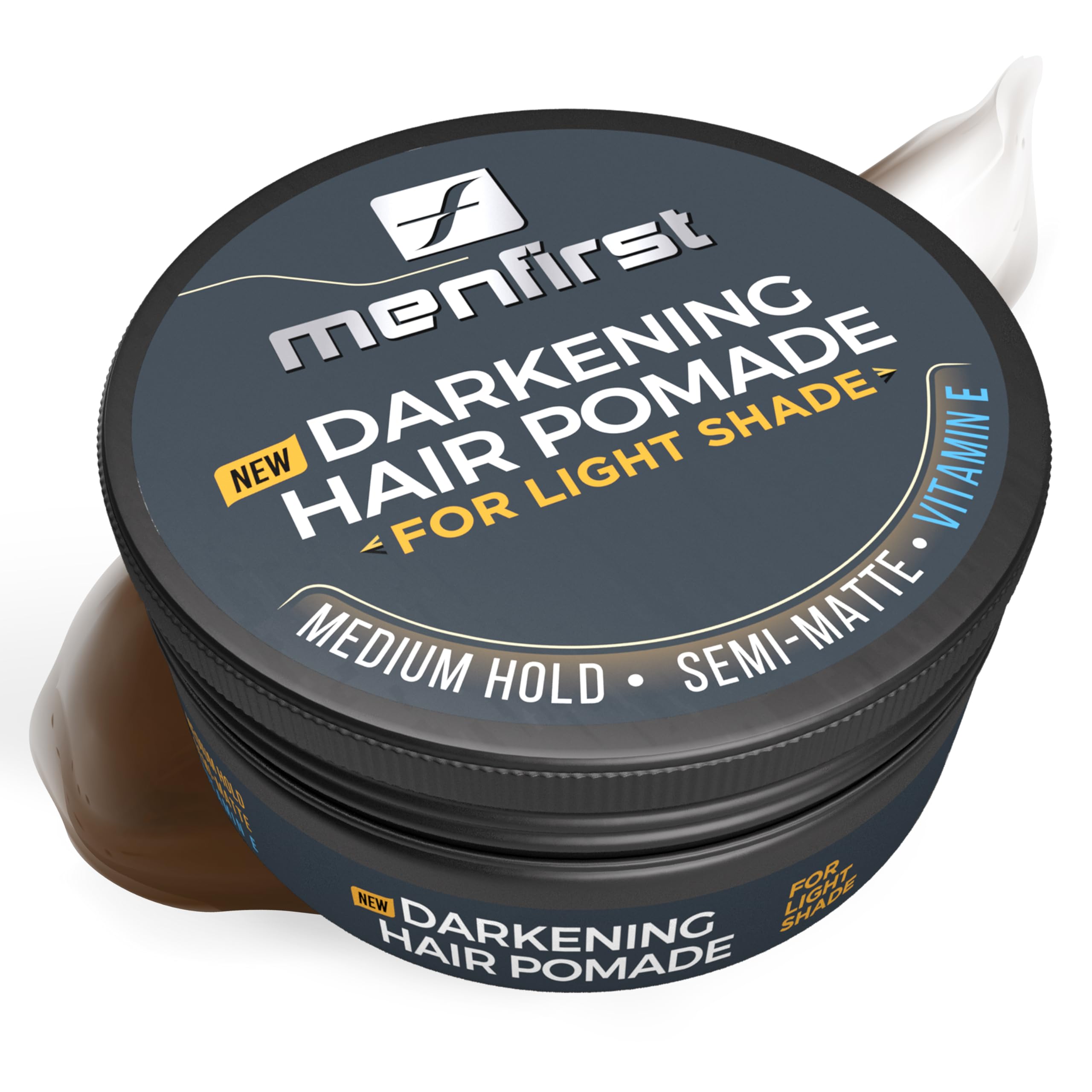 MENFIRST - Men's Hair and Beard Pomade - Instant Gray Coverage Styling Paste that Instantly Darkens White Hair - Light Brown to Blonde - 1 Pack