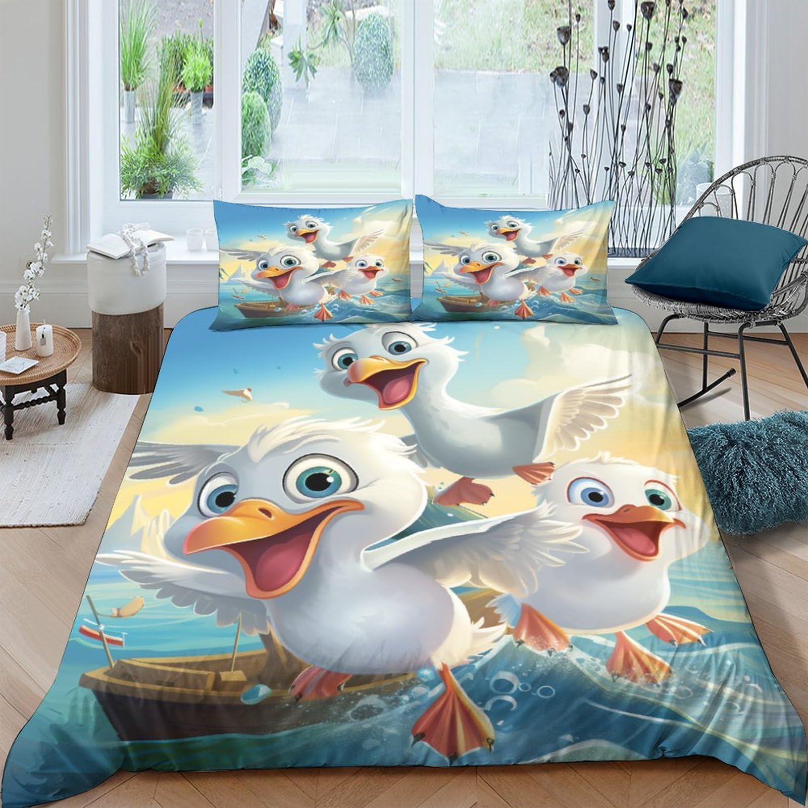Housse de couette enfant 200x200 cm en microfibre avec taie d'oreiller