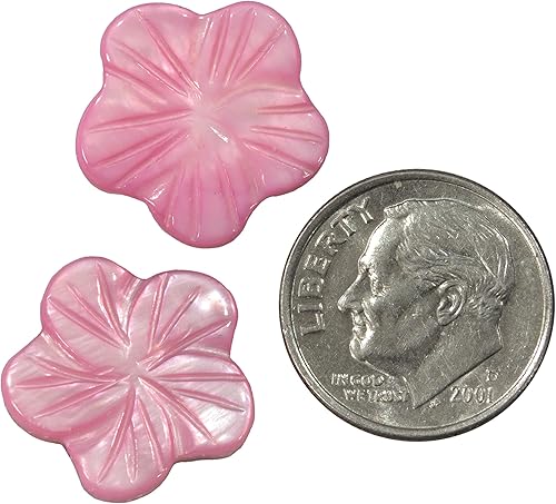 Perla, tallada a mano flor rosa madre perla cuentas x 2 piezas