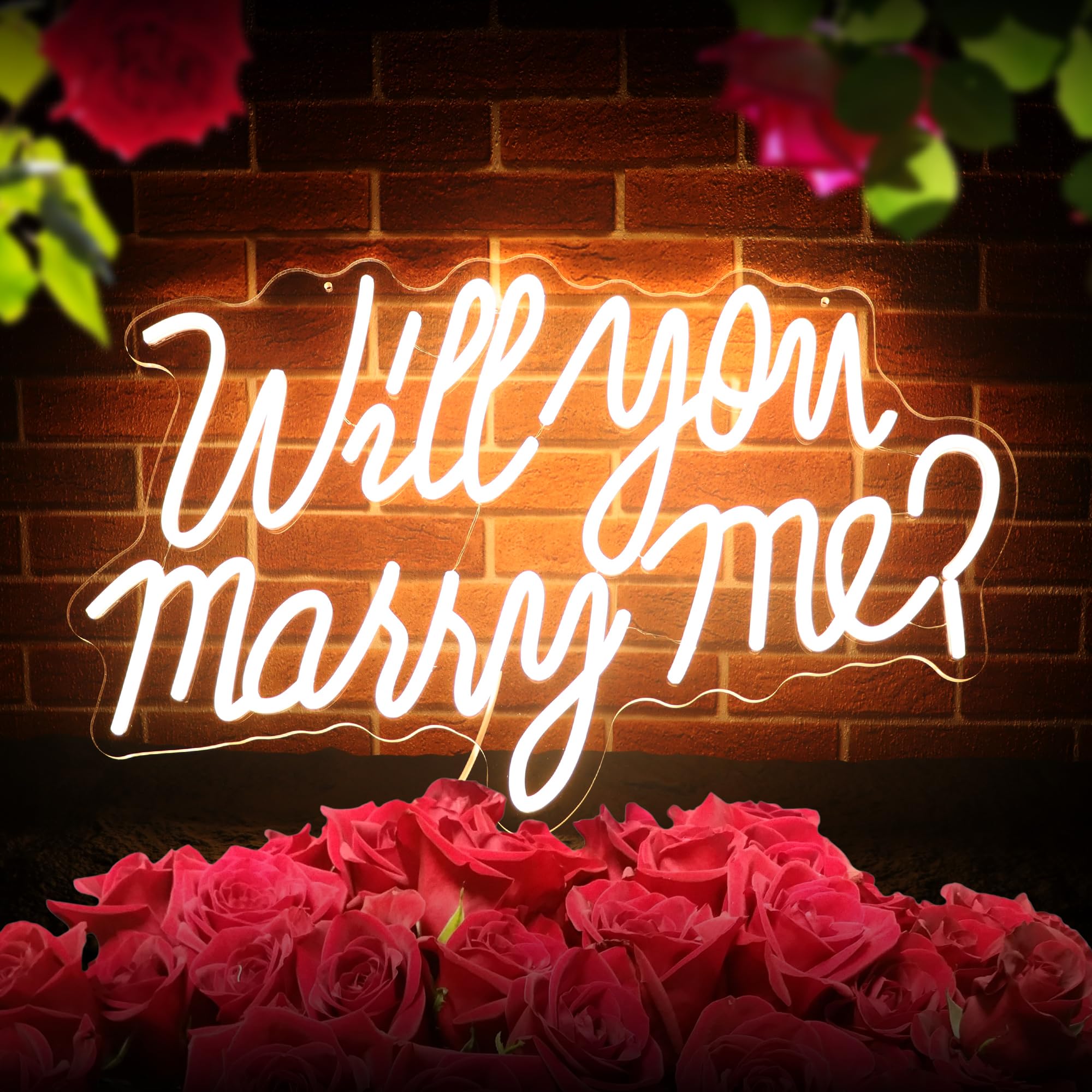 Will You Marry Me Neon Sign for Wedding Party Backdrop Marry Me Light Up Letters for Wall Decor Neon LED Signs for Marriage Proposal Valentine's Day
