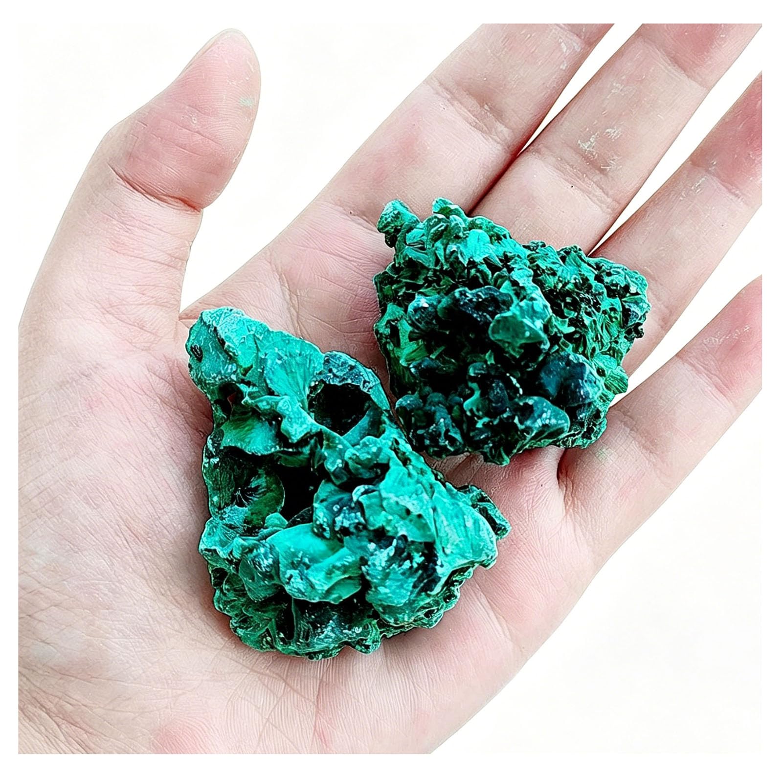 Malachite naturale di cristallo curativo, pietra grezza da meditazione | Cristallo per l'educazione scientifica, lo yoga, la decorazione domestica per interni ed esterni, collezione di fontane