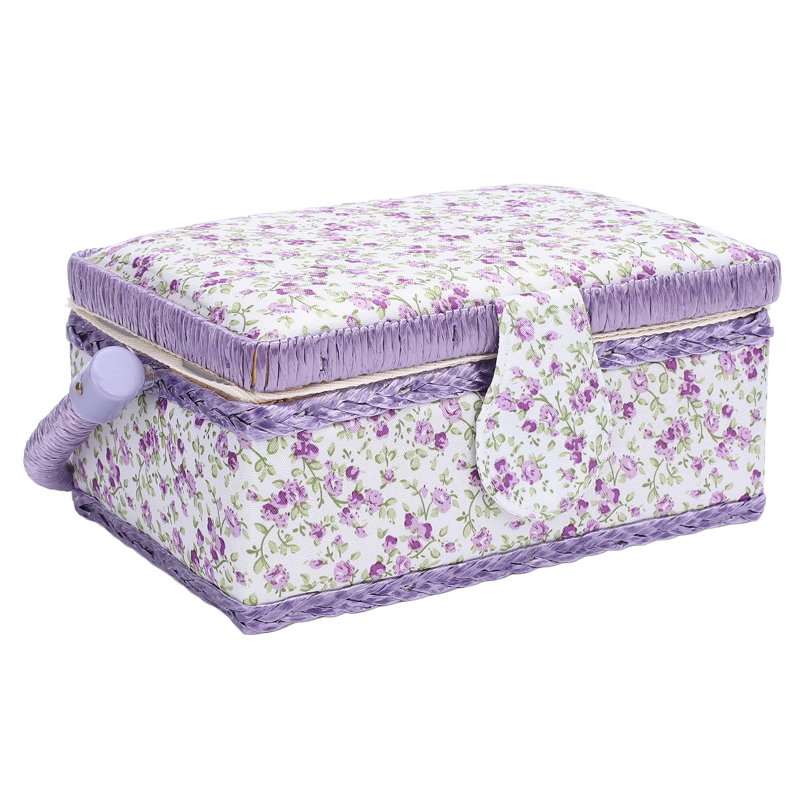 Sewing Storage Basket, Stylish and Practical 260° Rotation Handle Needlework Organizer for Buttons Threads Spools