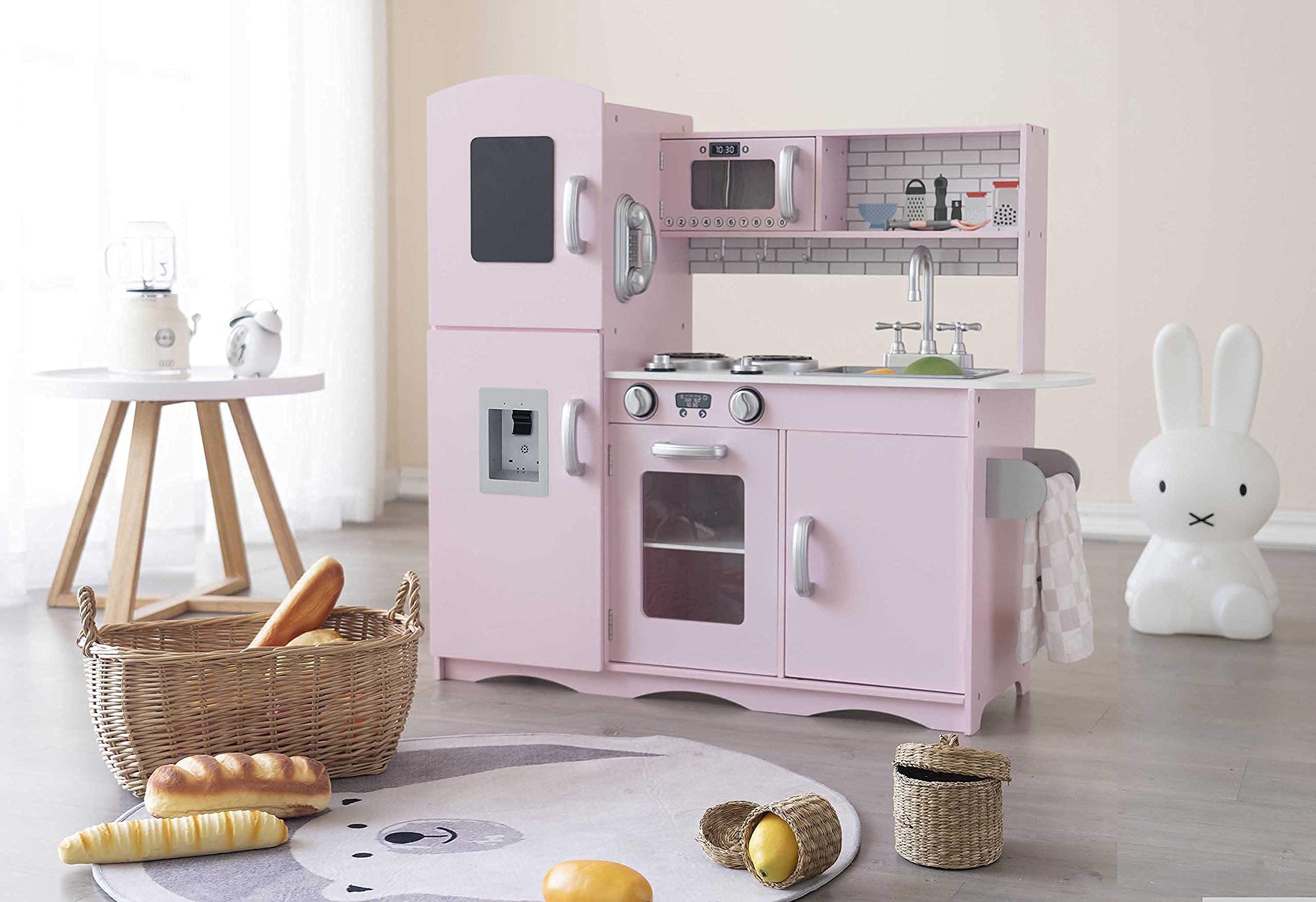 Kidoz Signature Wooden Toy Kitchen, Large Pretend Play Kitchen With