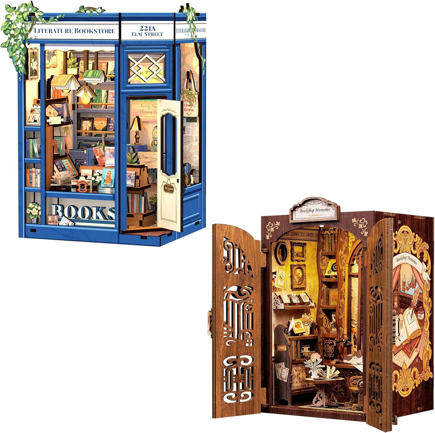 CuteBee Venda Quente 3d Livro Nook CWGC211 Flor Azul de Anna 3d Enigma De Madeir CuteBee Venda Quente 3d Livro Nook CWGC211 Flor Azul de Anna 3d Enigma De Madeir