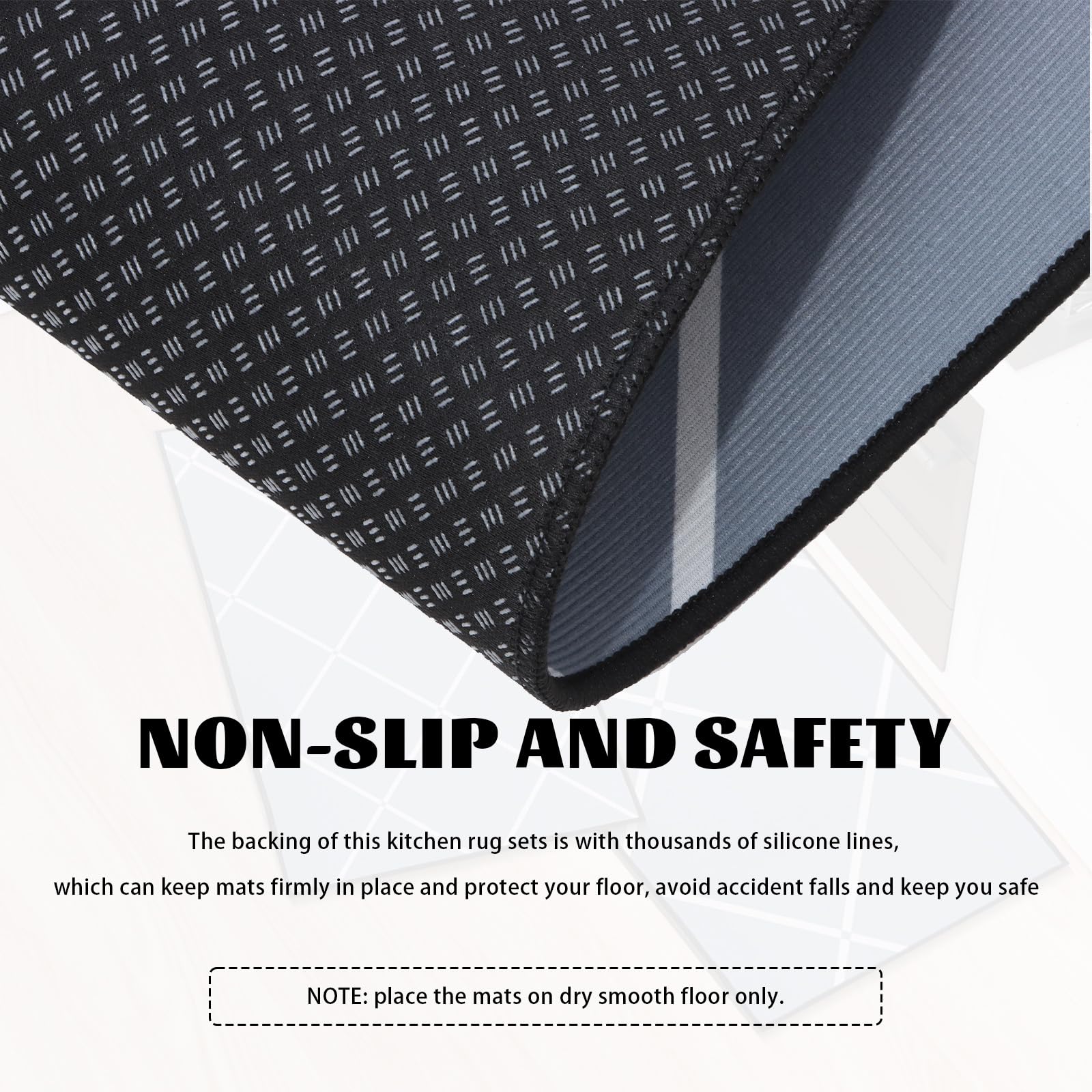 LY4U 2 Pièces Tapis De Cuisine Antidérapants Absorbant L