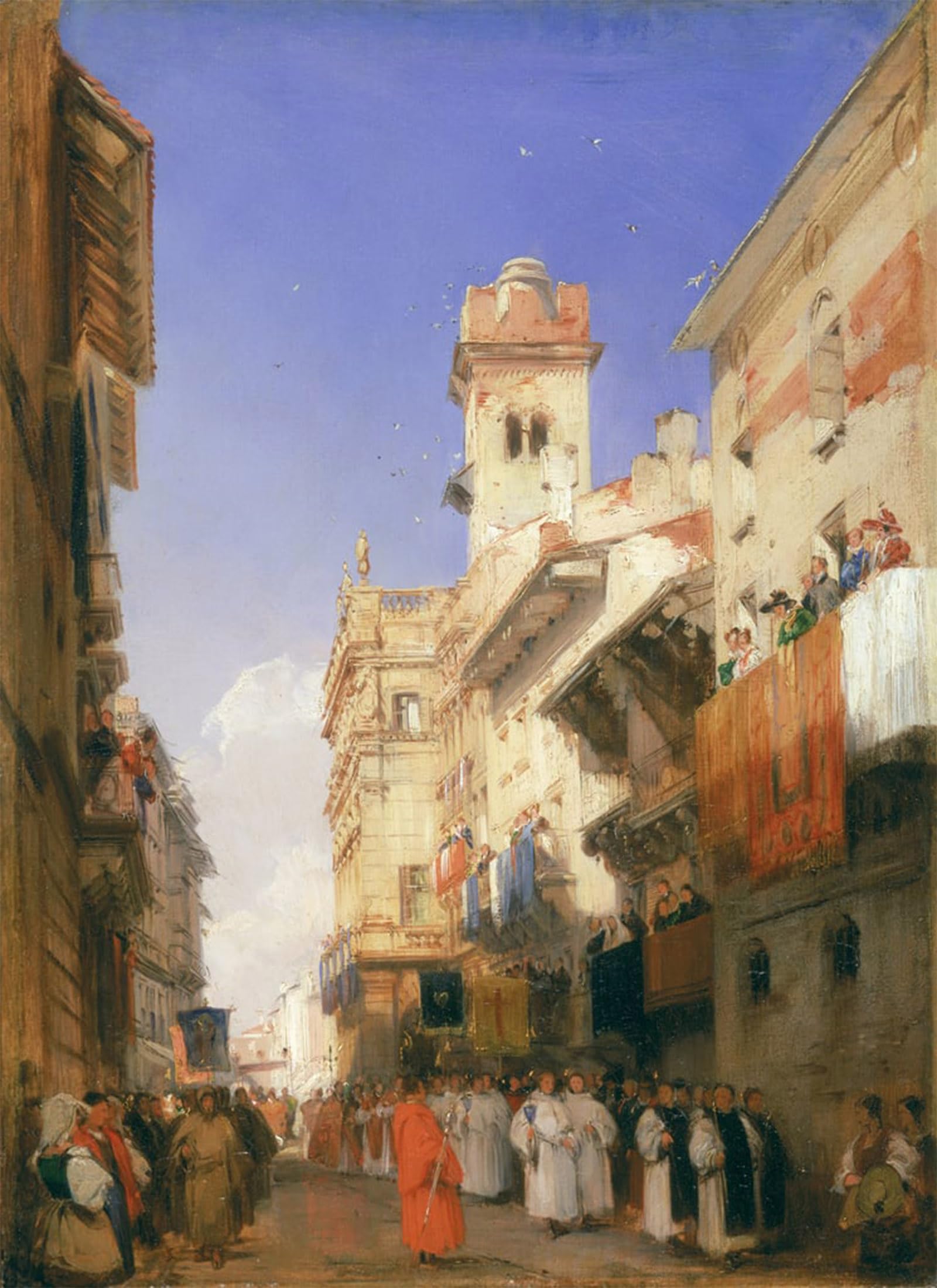 POSTERIIk Famous Modern Artwork Art Mural Corso Verona by Richard Parkes Bonington Oil Paintings Pictures for Home Decor 60x90cm