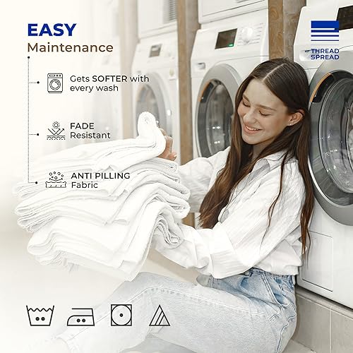 Vista 94 de THREAD SPREAD Juego de sábanas 100% algodón egipcio, tamaño King, 1000 hilos, tamaño King, algodón egipcio, 6 piezas (plateado), bolsillo profundo