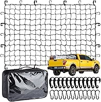 Migaven Heavy Duty Pickup Truck Cargo Net 4x6 ft Stretches to 10x15 ft 4x4 Mesh 24 Clips Ford Chevy Ram Toyota