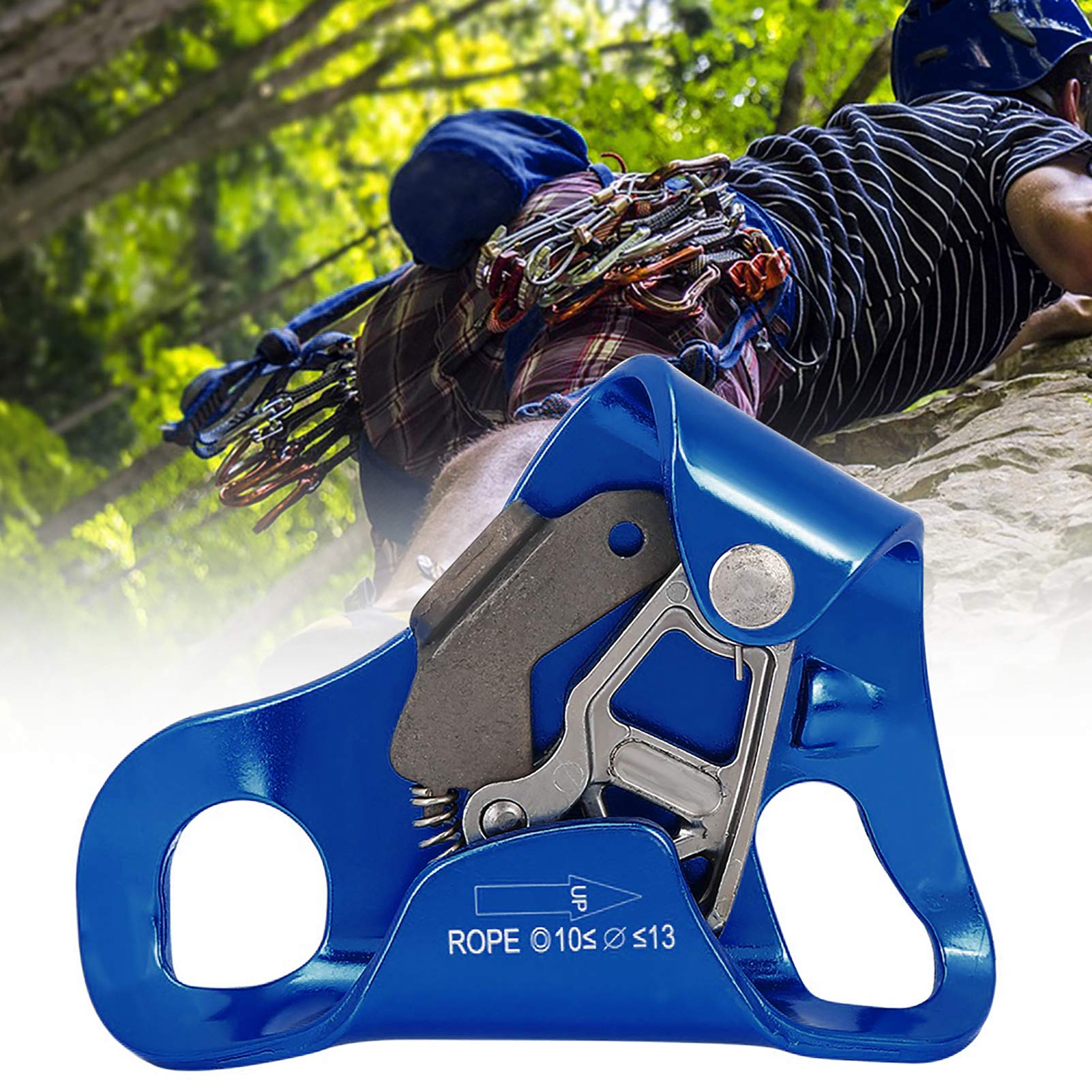 Ascendeur de Poitrine d'alpinisme Robuste en Plein Air, élévateur d'escalade, Serre-câble en Acier Inoxydable, adapté à Une Corde de 8 à 13 Mm, pour l'escalade et Les