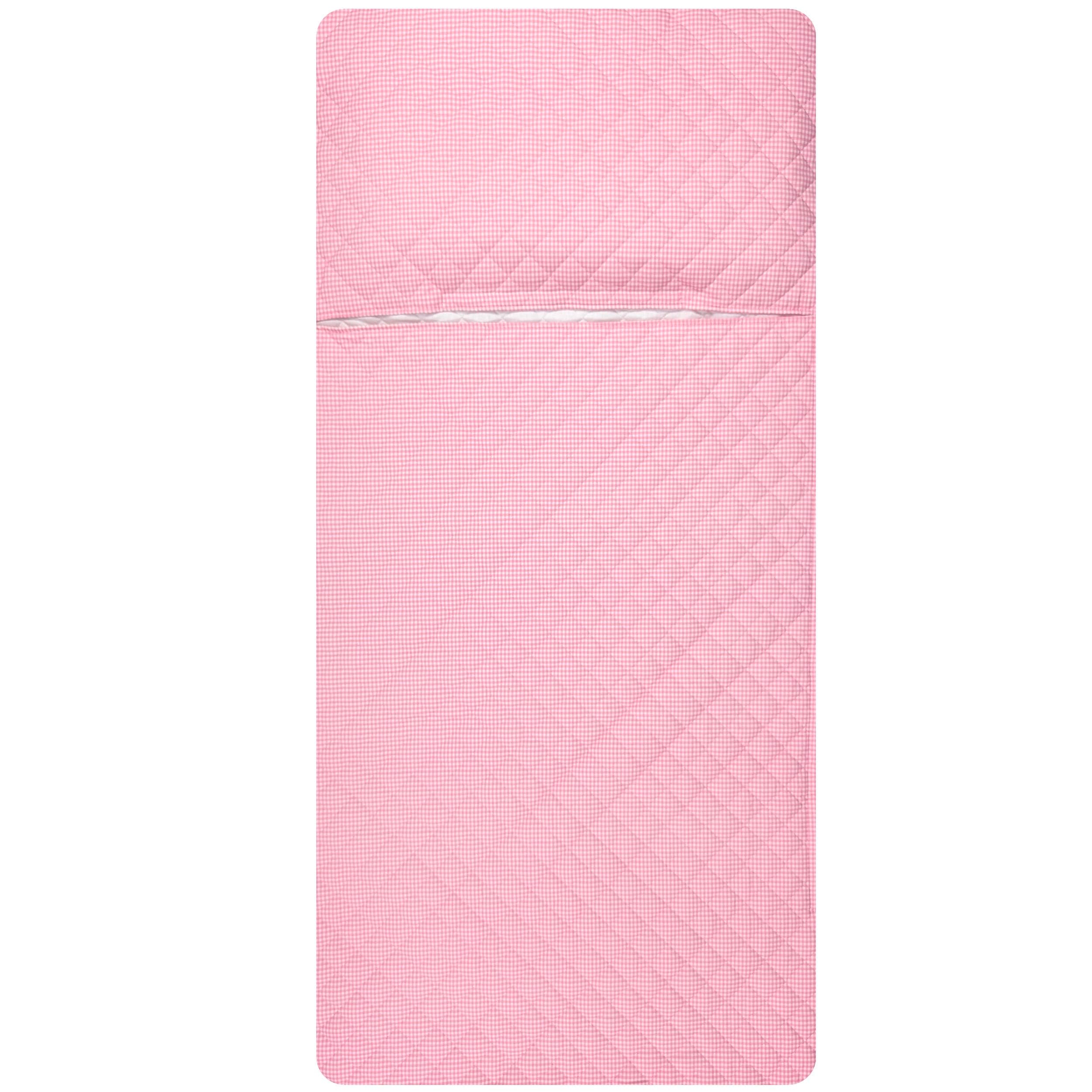 Panini Tessuti Saco de Dormir y Saco de guardería para bebés de 2 a 6 años - Tejido Acolchado 100% algodón, para Dormir en la guardería y en casa - Made in Italy (Saco de Dormir Cuadrados Rosas