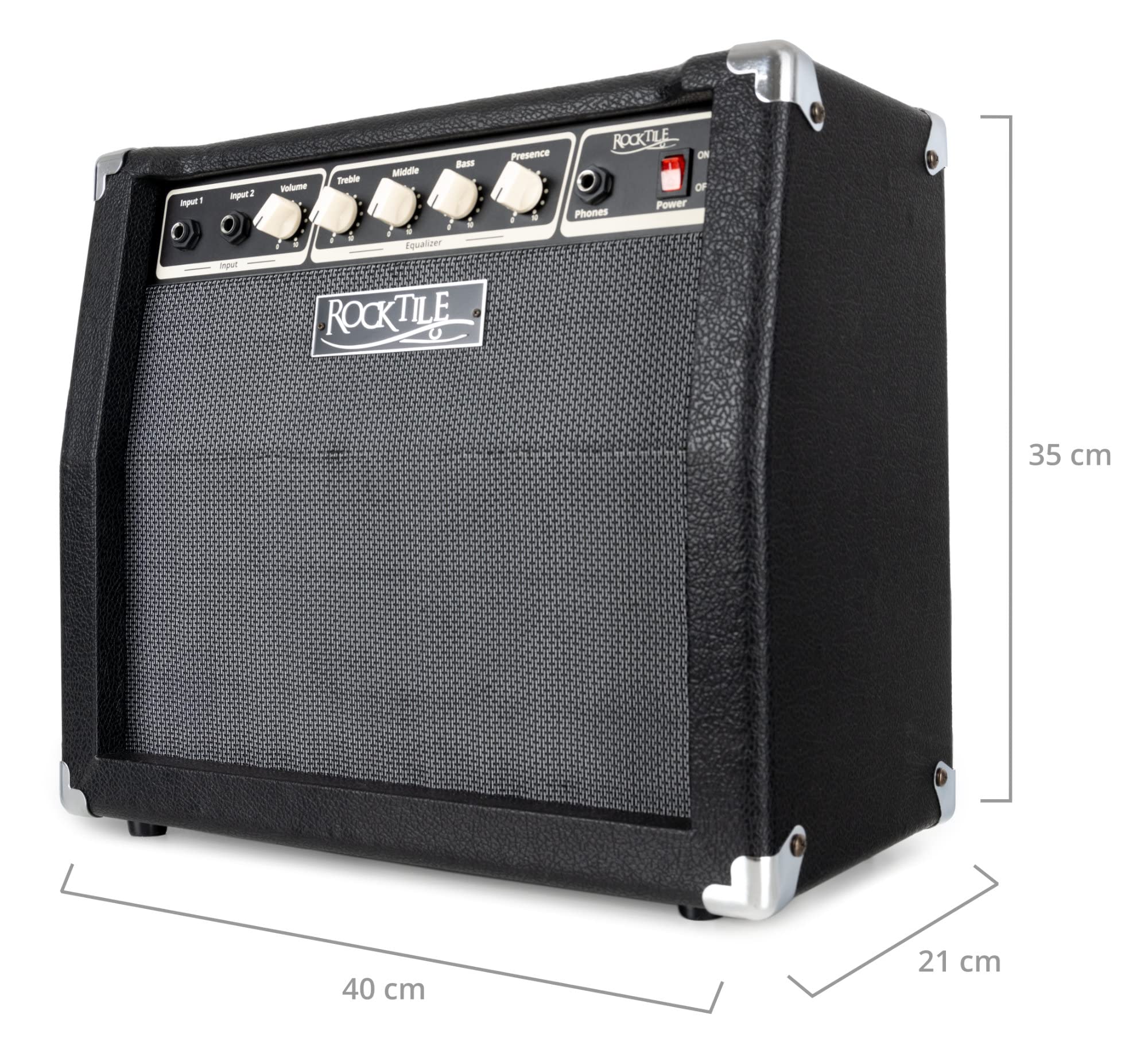 Rocktile BA-30 Jaco Basscombo 30 Watt - Bassverstärker im Combo-Format - Für aktive und Passive Bässe - Leistung: 30 Watt RMS - 10" Lautsprecher - 3-Band Equalizer mit Presence-Regler - Schwarz
