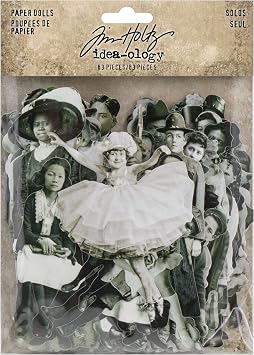 Tim Holtz TIMTH.93555 Paper Dolls by Idea-Ology, Card Stock, 107 Dye-Cut Printed Pieces TH93555