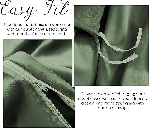 Miniatura 3 de Linenwalas Juego de funda de edredón tamaño Queen  Viscosa derivada de bambú suave, transpirable, ligera, refrescante, funda de edredón con cierre