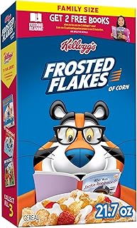Kellogg's Frosted Flakes Breakfast Cereal, Kids Cereal, Family Breakfast, Family Size, Original, 21.7oz Box (1 Box)