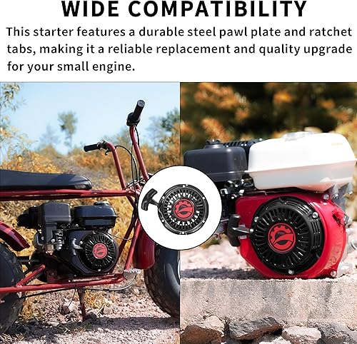 Miniatura 6 de RUTU GX160 Conjunto de arranque con cuerda de arranque de retroceso y mango para motores Go-Kart GX200 168F de 196 cc, 6.5 Hp, GX160, para Predator