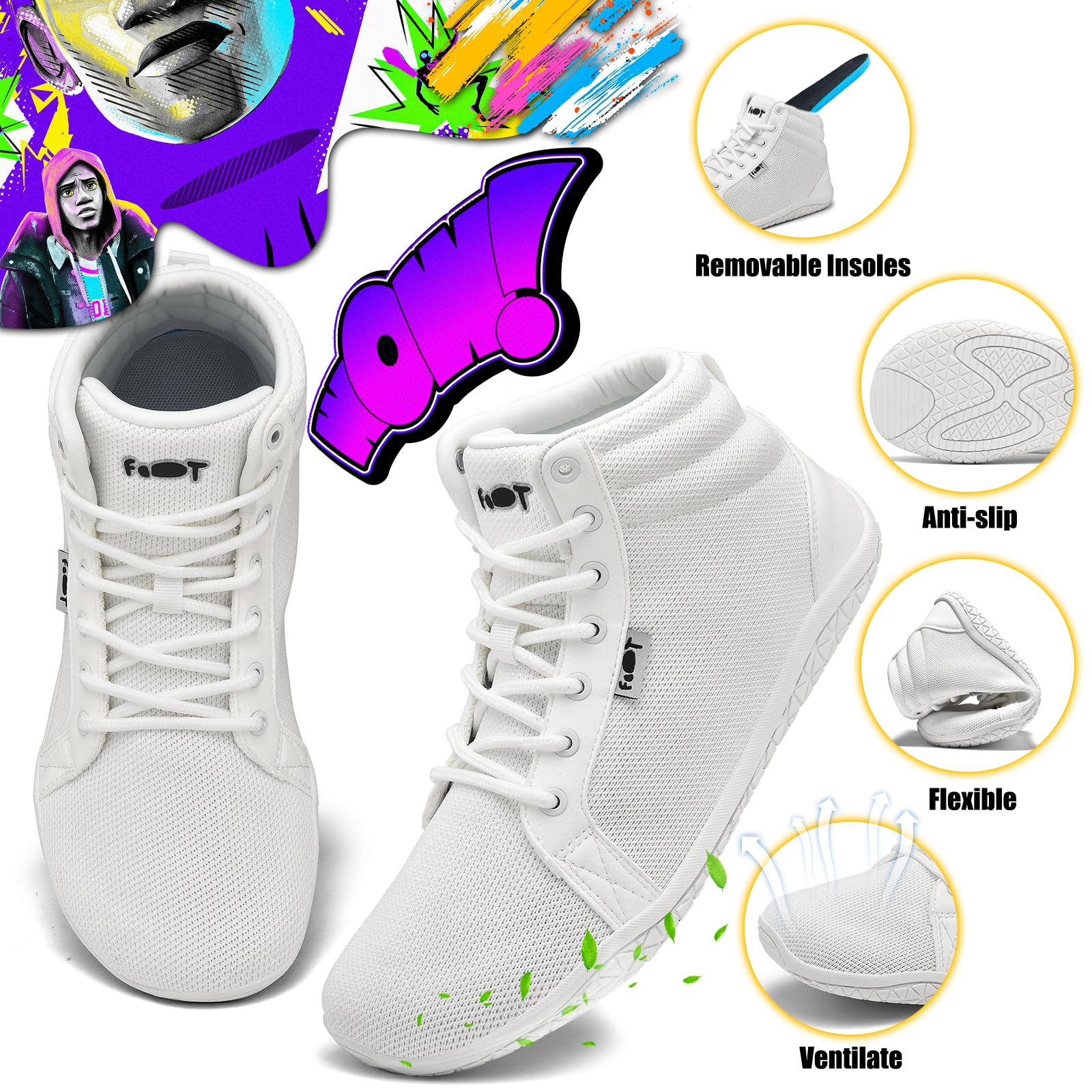 Wizshoe Hombres Mujer Zapatillas Zapatos Barefoot Trail Minimalistas Altos Running Parkour Senderismo Unisex Adulto Transpirables Descalzos Antideslizantes