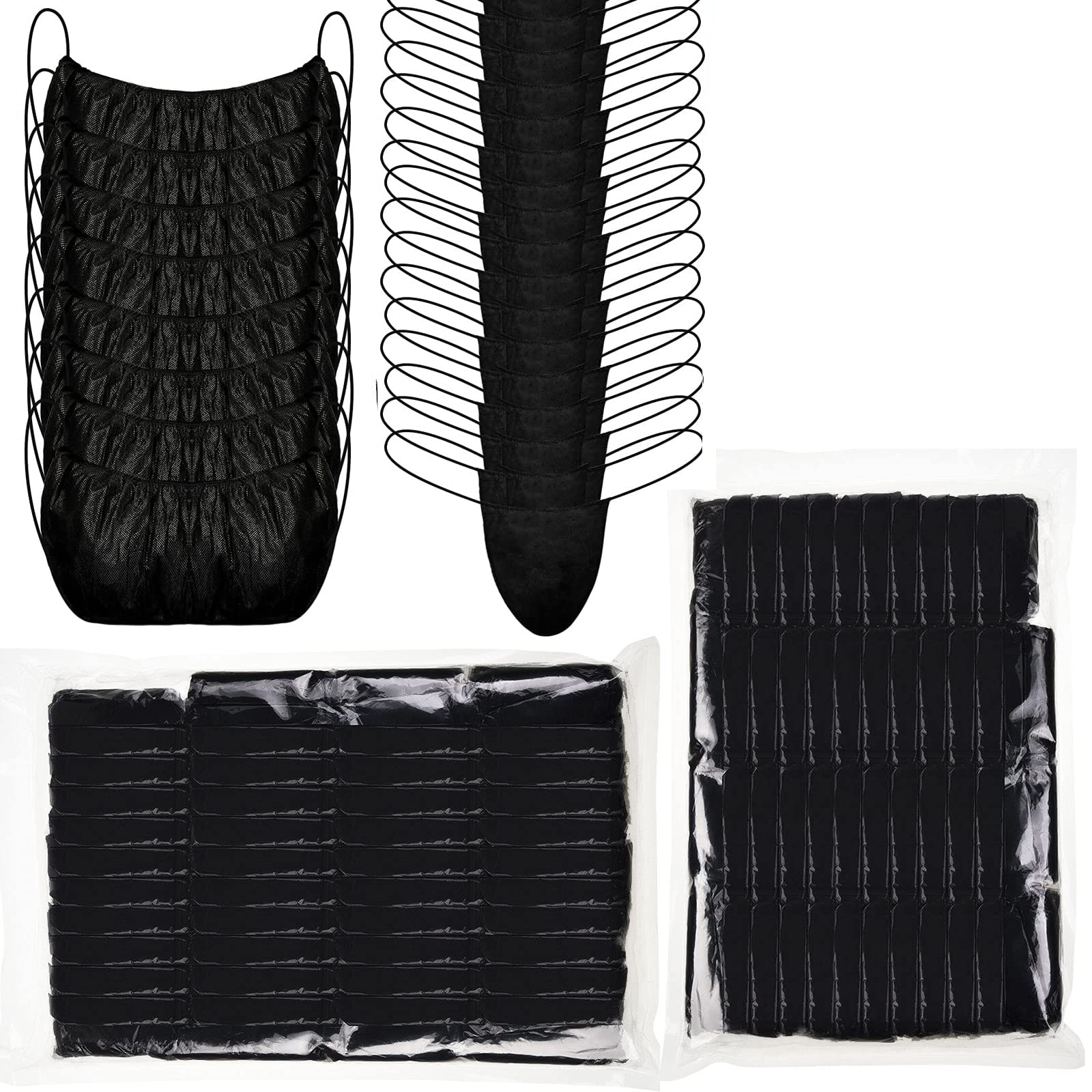 100 Pieces Disposable Bra and Panty Set, Non-Woven Wrap Underwear Contains 50 Pieces of Bra and 50 Pieces of Panties Suitable for Spa Sauna Beauty Salon Women's Top Thong (black)