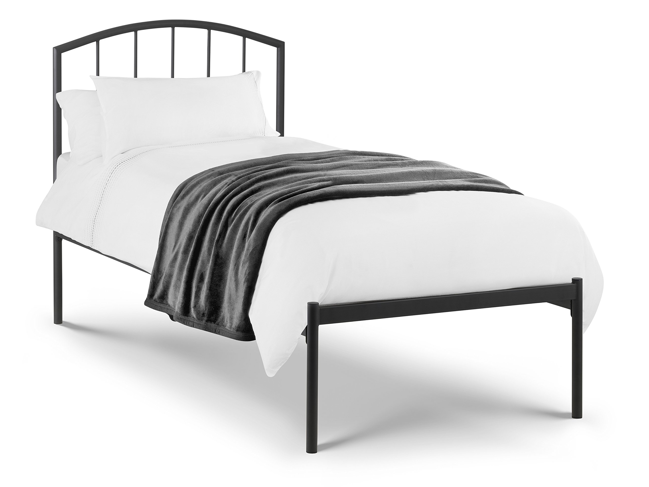 Julian Bowen Onyx Single Anthracite Metal Bed Frame - Black Metal