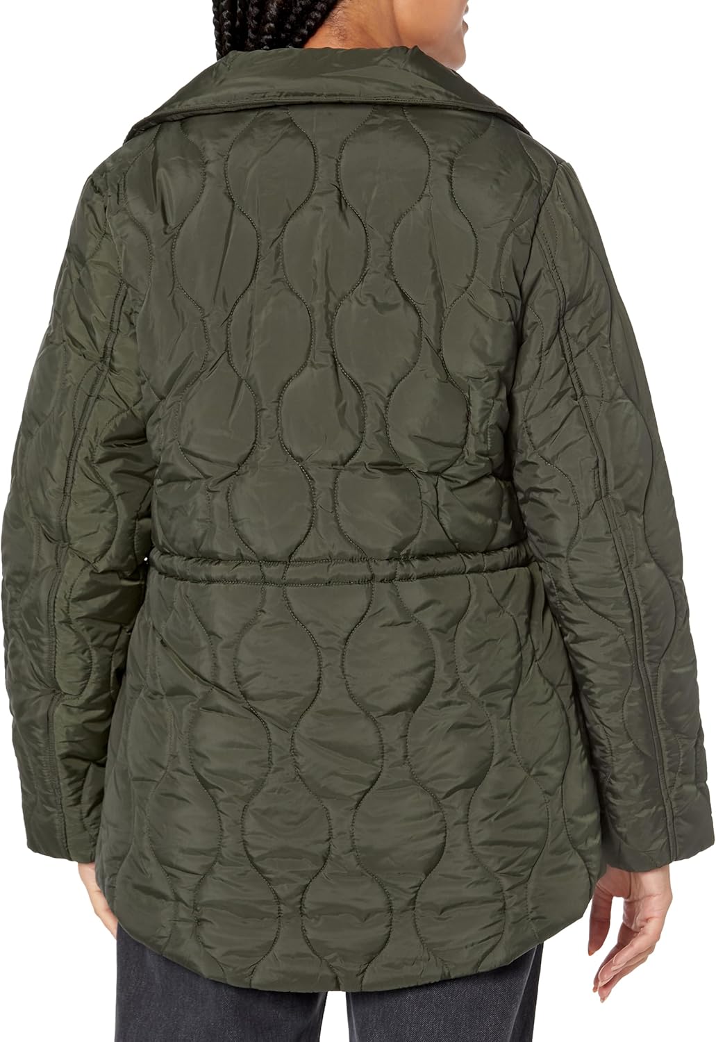 Quilted Jacket with Faux Fur Lining, Olive, S - Image 2