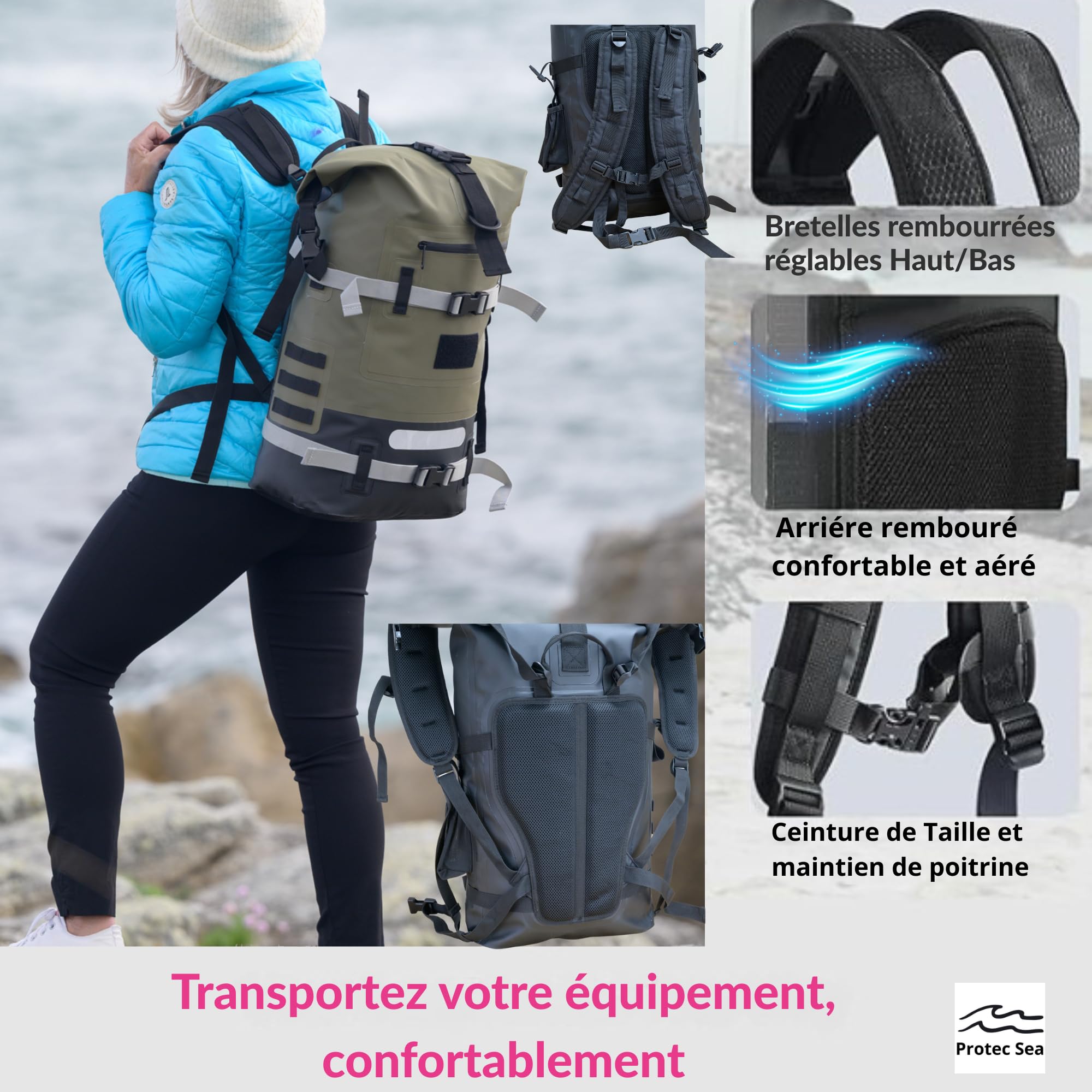 Wodoodporna torba wędkarska IPX6 - wędkarstwo/łodzie/kajak/sporty wodne/wędrujące