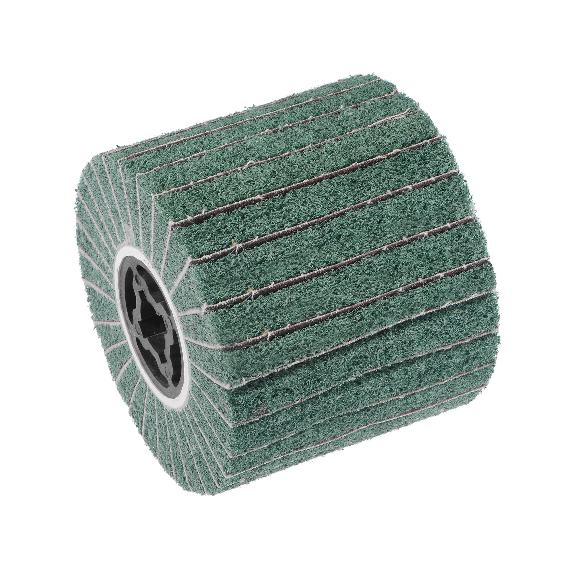 Rueda de Pulido de Tela no Tejida de 120 x 100 x 19 mm Rueda de Aleta de trefilado de Nailon de Grano 80-220 for Acero Inoxidable(80 Grit)