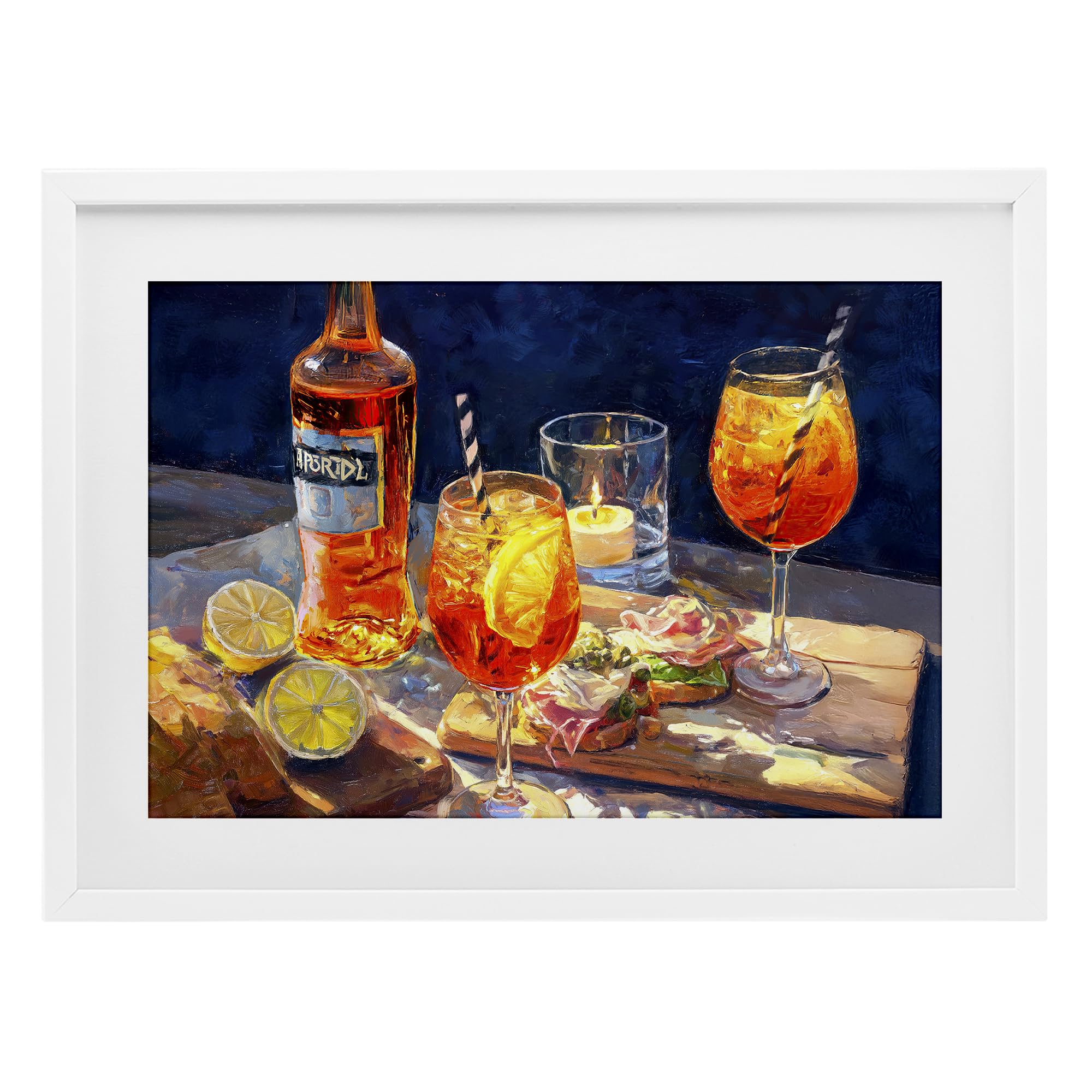 Affiche encadrée blanche sous verre nature morte Ziwei Li décoration murale 17x23