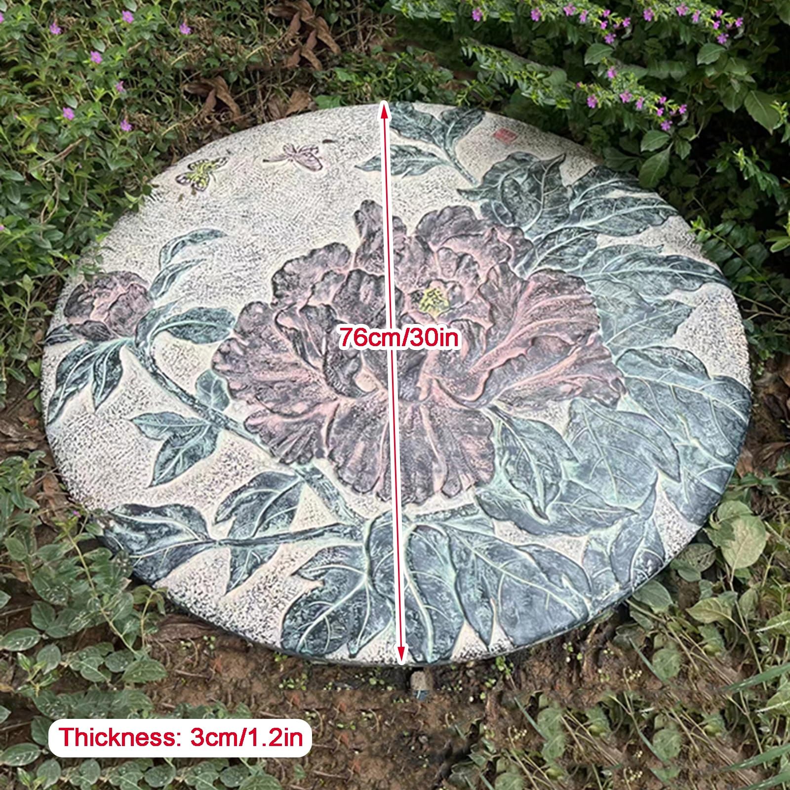 Arqueta Jardin Decorativas, Tapa de Tanque Séptico Decorativas, Tapa de Alcantarilla de Arenisca de 76 cm para Entradas de Vehículos, Patios y Jardines