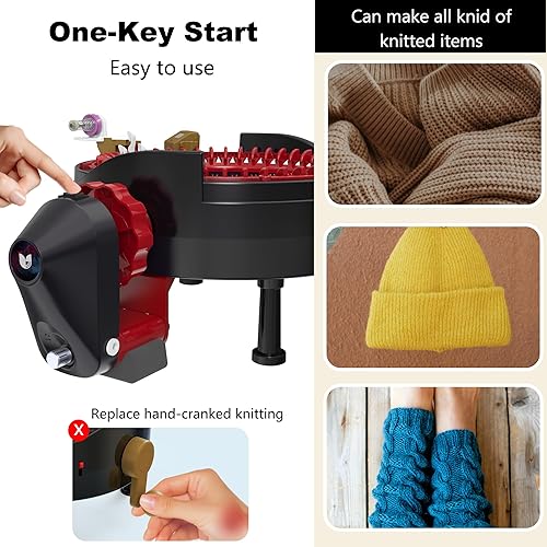 Miniatura 3 de Adaptador eléctrico para máquina de tejer Addi 46, adaptador automático para máquina de ganchillo, accesorios para máquina de tejer, negro