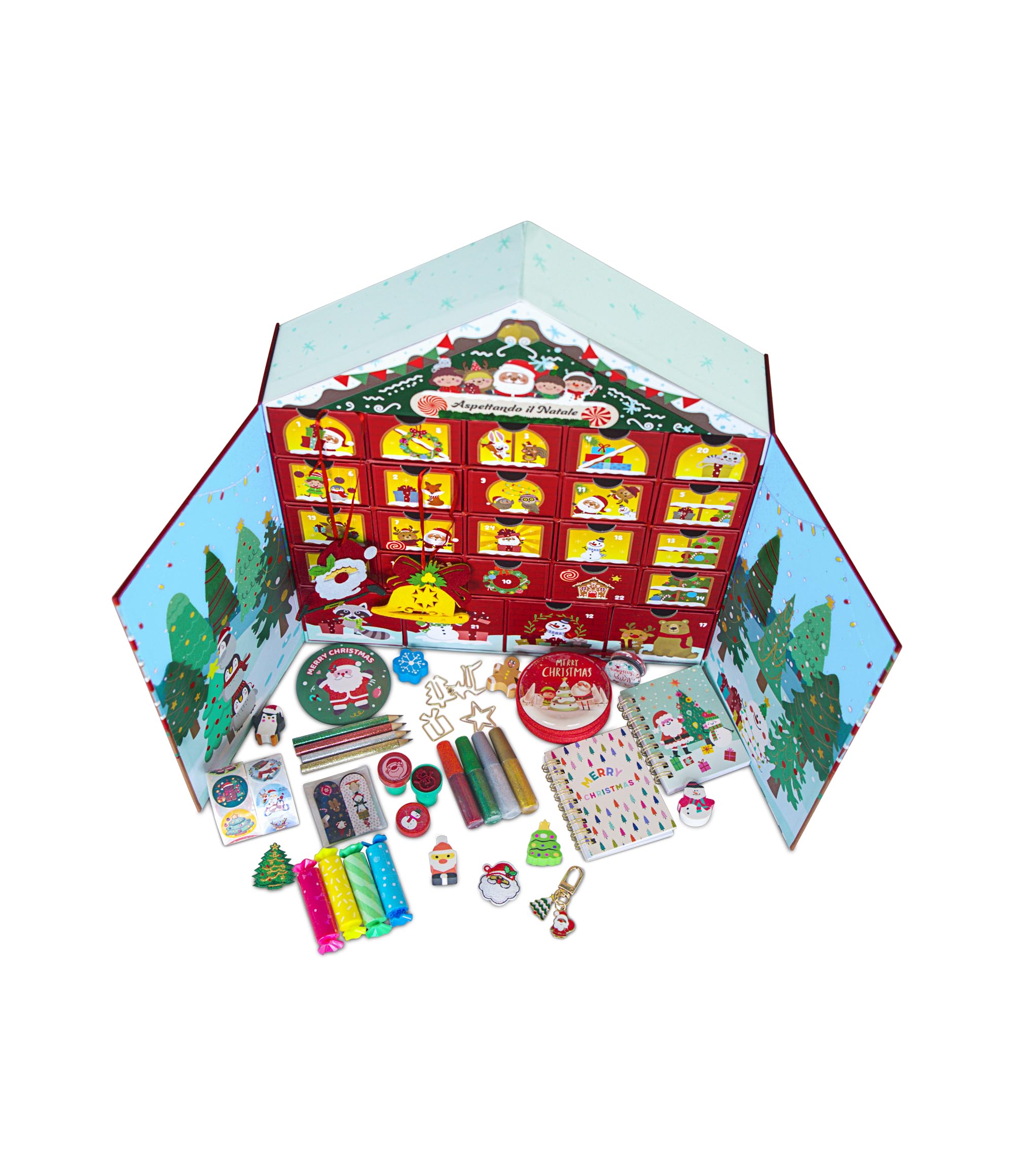 Calendario de Adviento, 24 cajones, sorpresas para descubrir cada día, 24 regalos, Navidad, regalo para niños y adultos