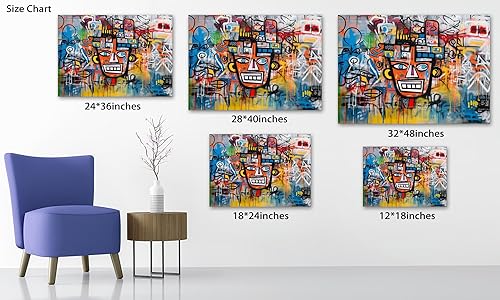 Miniatura 35 de ANRUOXI Graffiti - Lienzo decorativo para pared, diseño abstracto retro, pintura urbana moderna, póster de decoración de pared de zapatos para