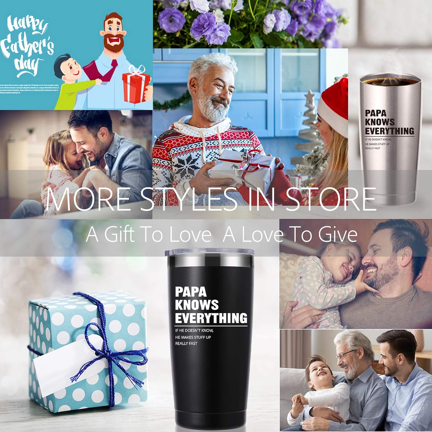 Flаѕh Sаlе Buу 1 gеt 1 Papa Knows Everything 20 OZ Tumbler.Dad Gifts from Daughter,Son,Wife.Birthday Gifts,Christmas Gifts for New Dad,Father,Husband,Men Travel Mug(Stainless Steel) Frее Shірріng Ovеr $50 Papa Knows Everything 20 OZ Tumbler.Dad Gifts from Daughter,Son,Wife.Birthday Gifts,Christmas Gifts for New Dad,Father,Husband,Men Travel Mug(Stainless Steel)