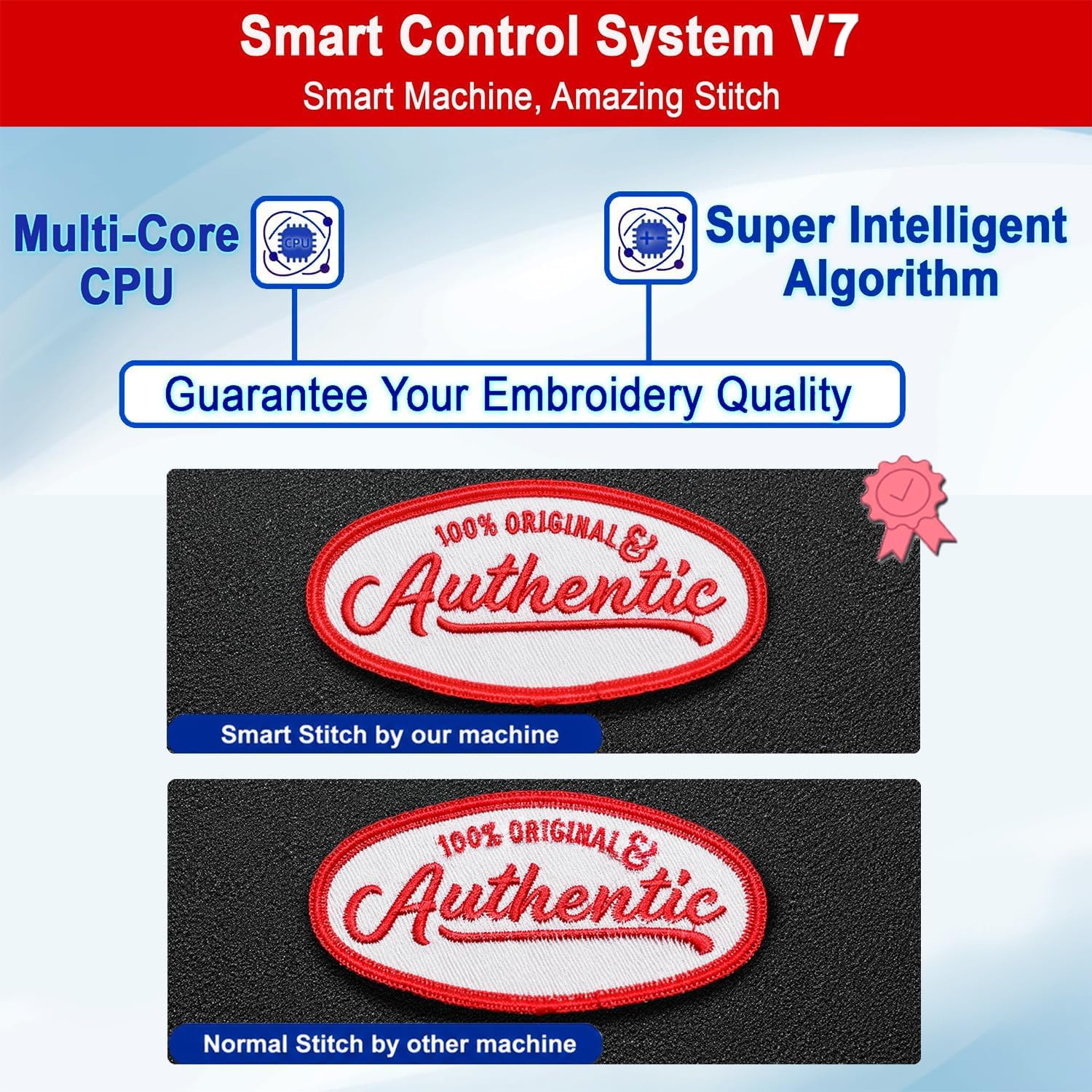 Smartstitch S-1001 Macchina da Ricamo Aggiornata 10 Aghi,Velocità Massima 1200SPM,Touch Screen 7",Area di Ricamo 24x36cm(9.5x14.2"),Macchine da Ricamo Commerciali per Tessuti Piatti,Cappelli,Magliette