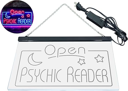 Miniatura 9 de ADVPRO Psychic Reader - Letrero de neón LED de doble color con luna abierta, estrella, color azul y rojo, 16 x 12 pulgadas, st6s43-i3204-br