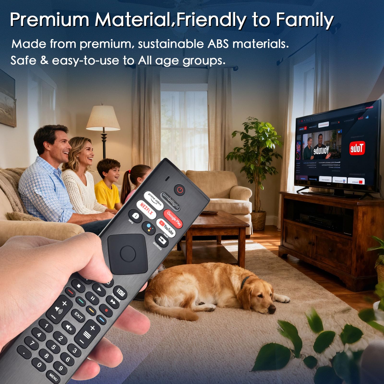 Telecomando di ricambio vocale per Philips Smart TV: controllo universale per Smart TV Philip 4K Ultra HD Smart Android con Google Assistant.per 43" 50" 55" 65" 75" Classe 5704 5504 5604 5806
