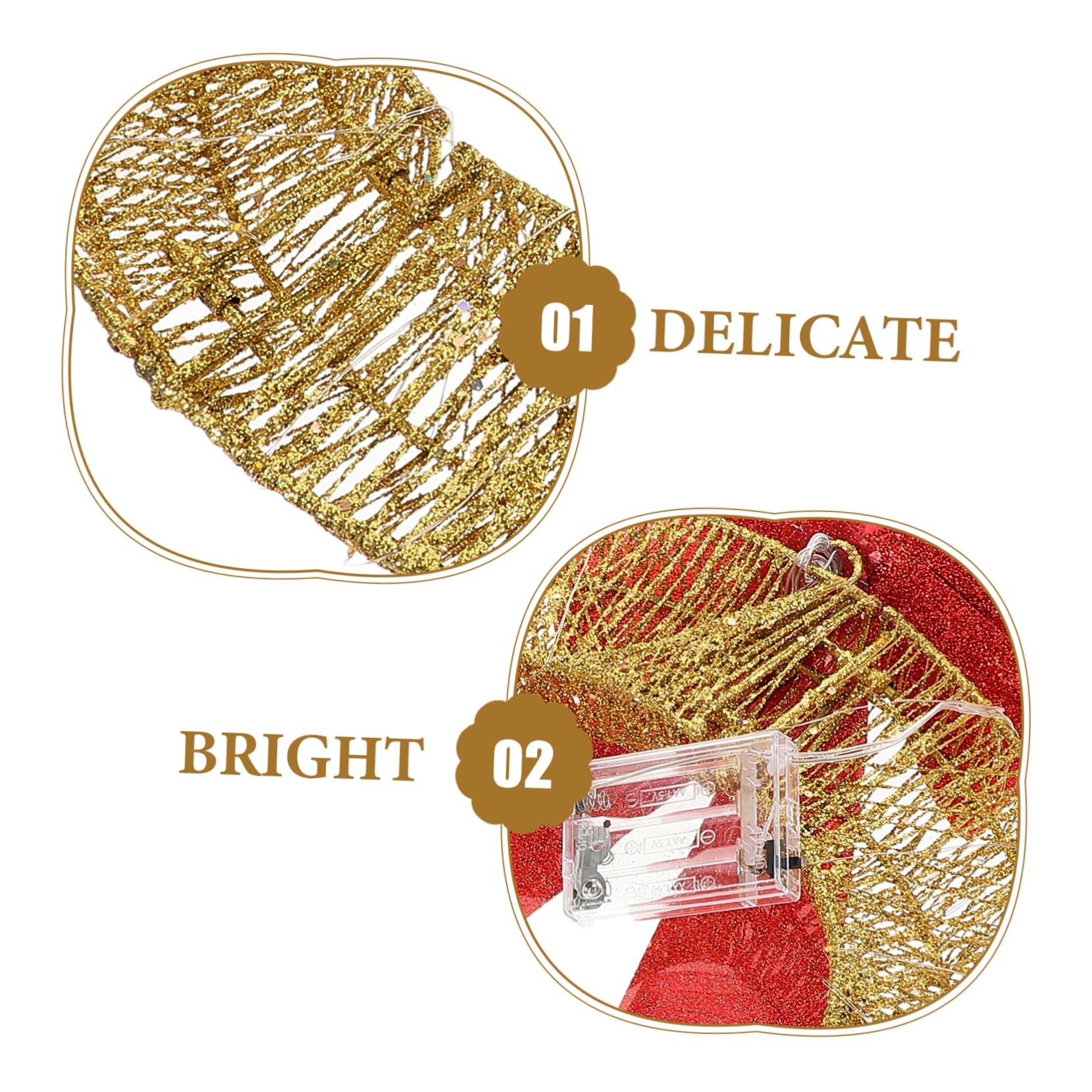 MAGICLULU Weihnachtskranz Led Deko 40cm Metallring Warmweißes Licht Festliche Schleife Winterliche Türdekoration Innen Und Außen