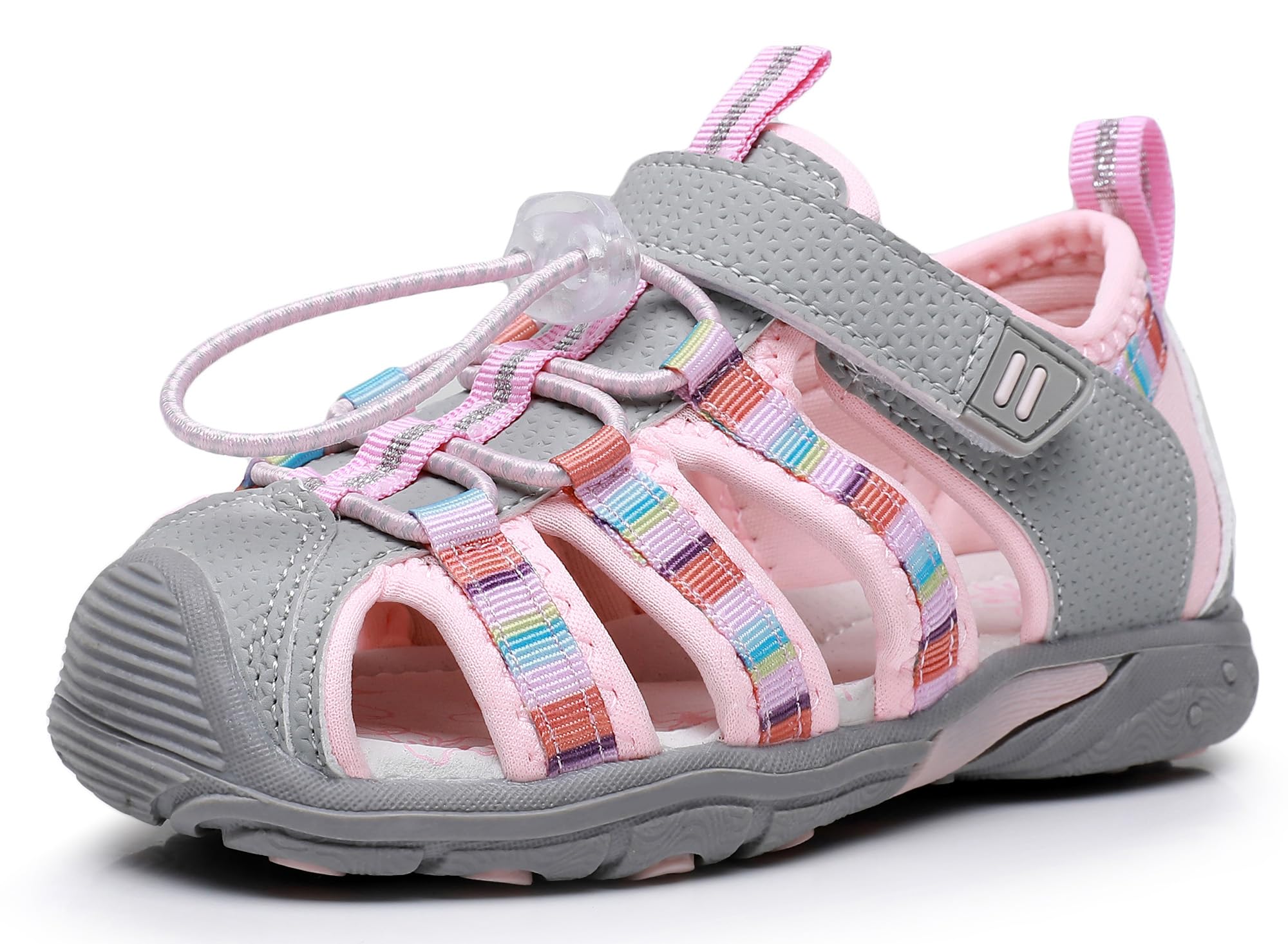 Apakowa Kids Boys Sandals Summer Outdoor Athletic Double Strap Closed-Toe Beach Sandals Sport (Toddler/Little Kid)