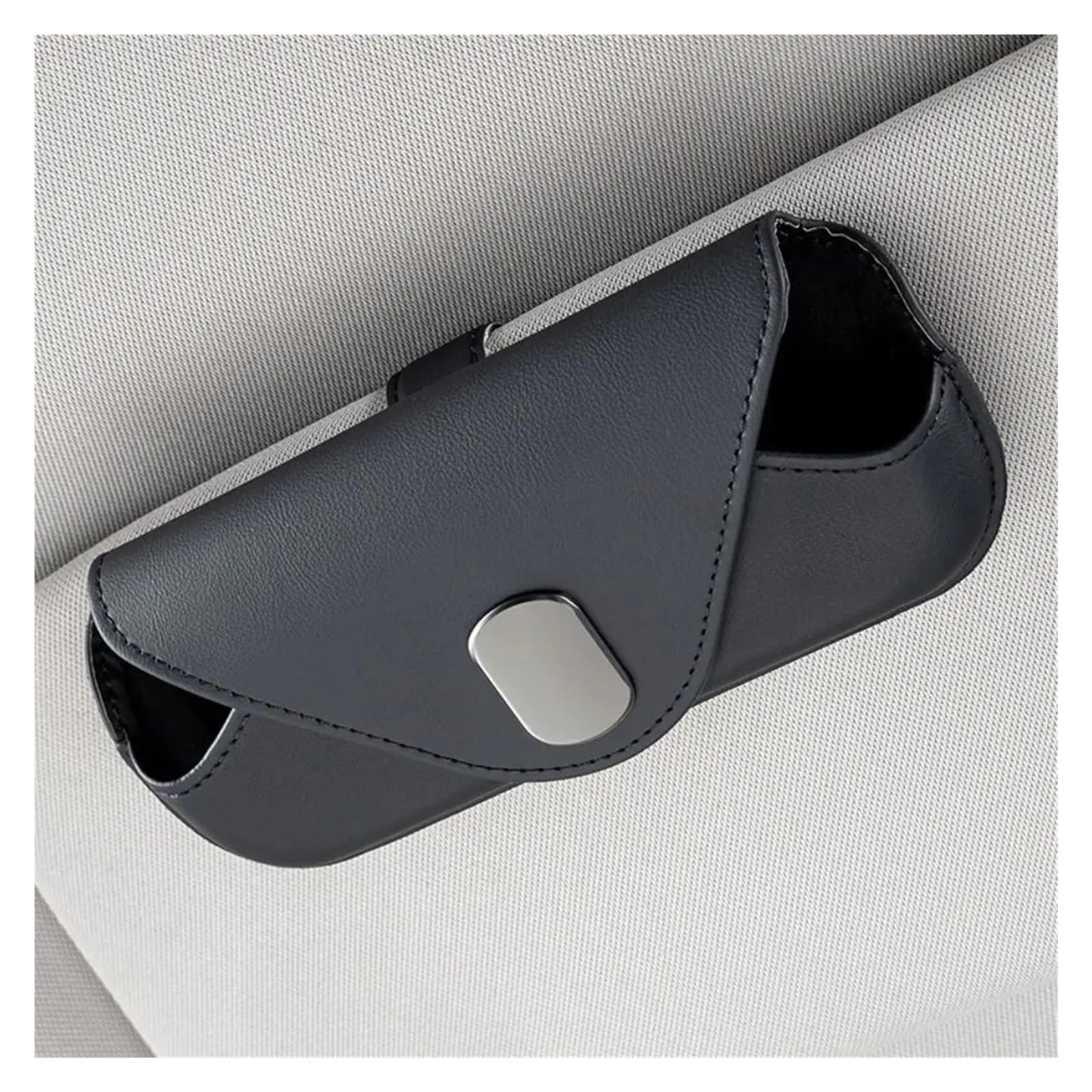 Bolsa Gafas Montada En El Coche con Clip Al Desgaste Práctico Organizador Estable Funda Magnética Universal Visera Solar Tarjetas Estuche para Gafas De Sol Coche(Gray)