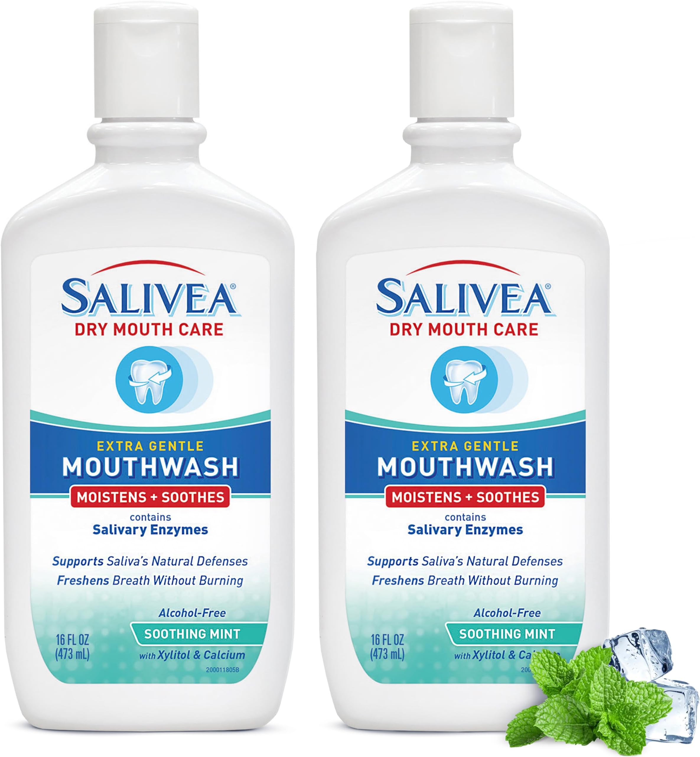 Salivea Dry Mouth Mouthwash with Xylitol 16oz Pack of 2