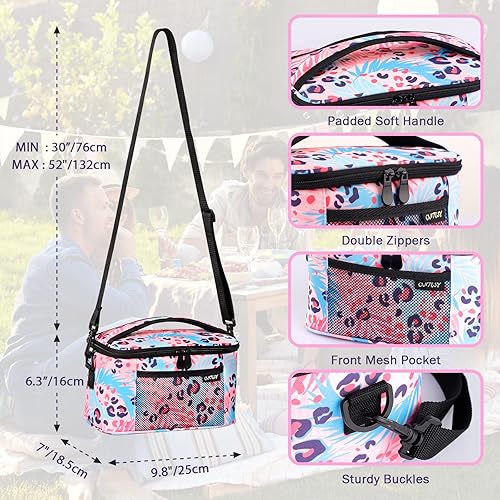 Miniatura 3 de ONTESY Lonchera para mujeres y niñas, tamaño mediano, con aislamiento térmico, para adultos y niños, con correa ajustable para el hombro, para