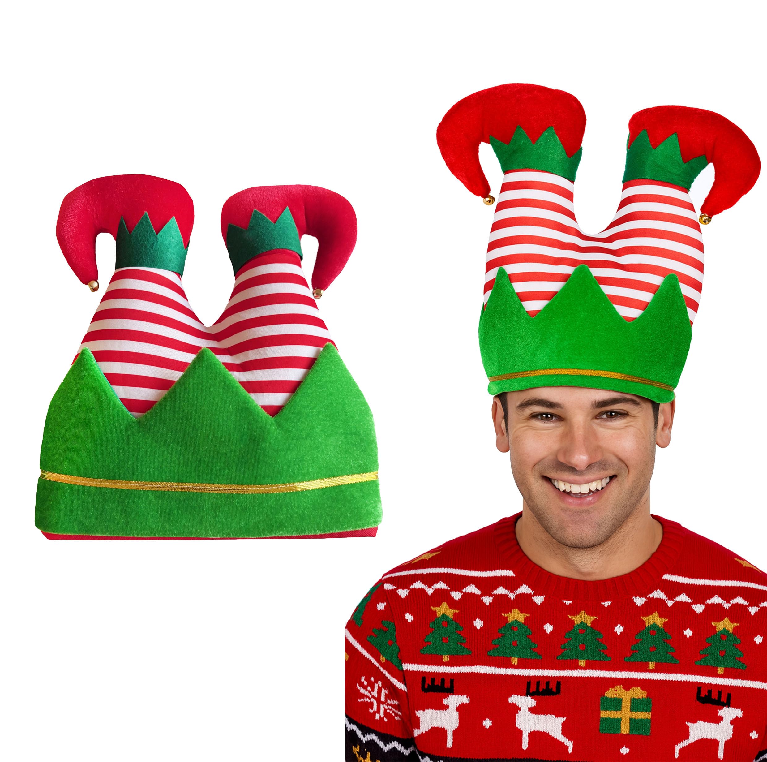 HENBRANDT 1 x Premium Christmas Elf Legs Hat Adult