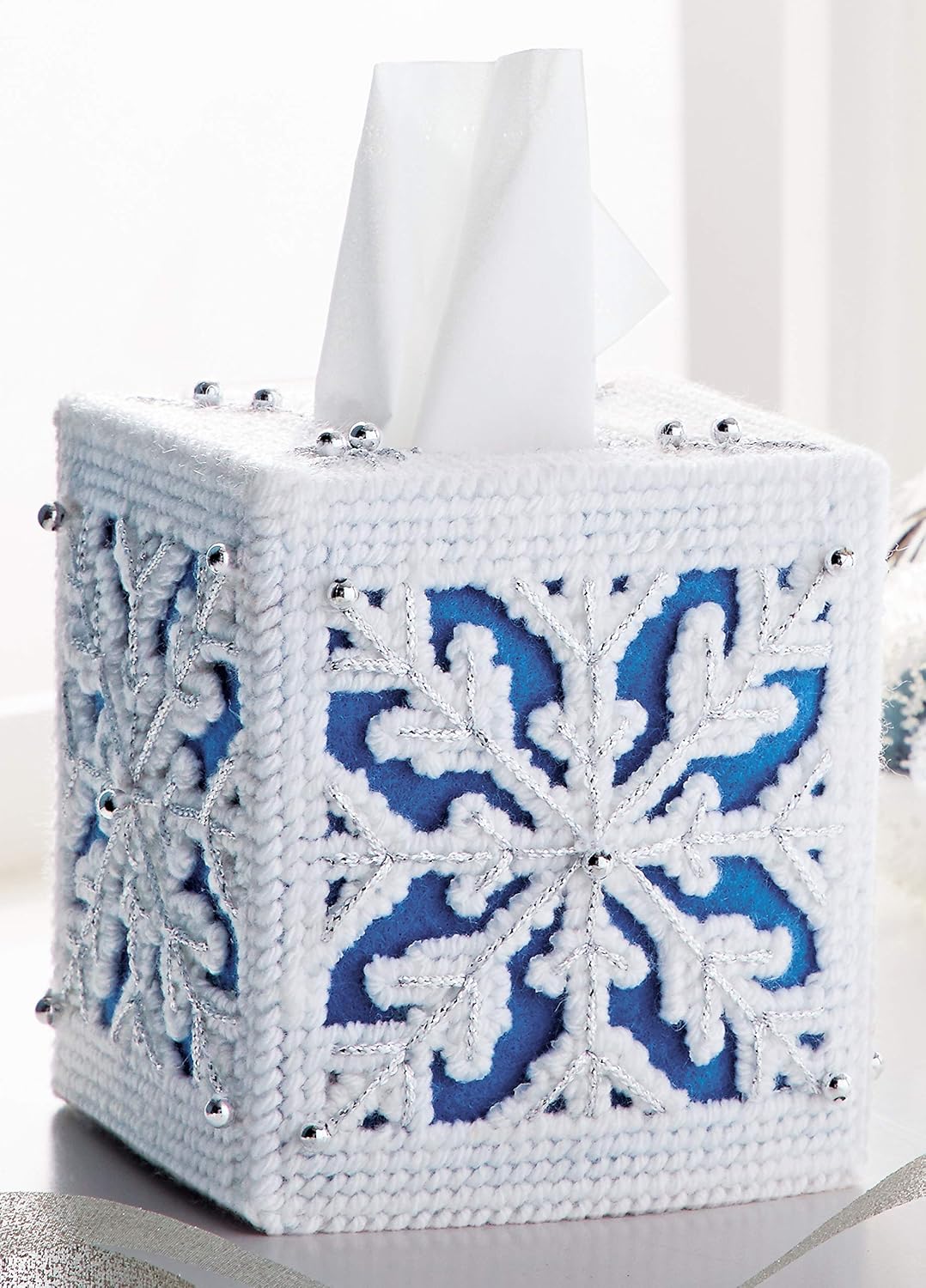 Mary Maxim Plastic Canvas Tissue Box Kit 5-Snowy Winter (7 Count)