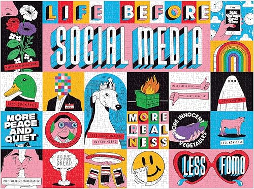 Miniatura 3 de Galison Life Before Social Media - Rompecabezas de 1000 piezas multicolor