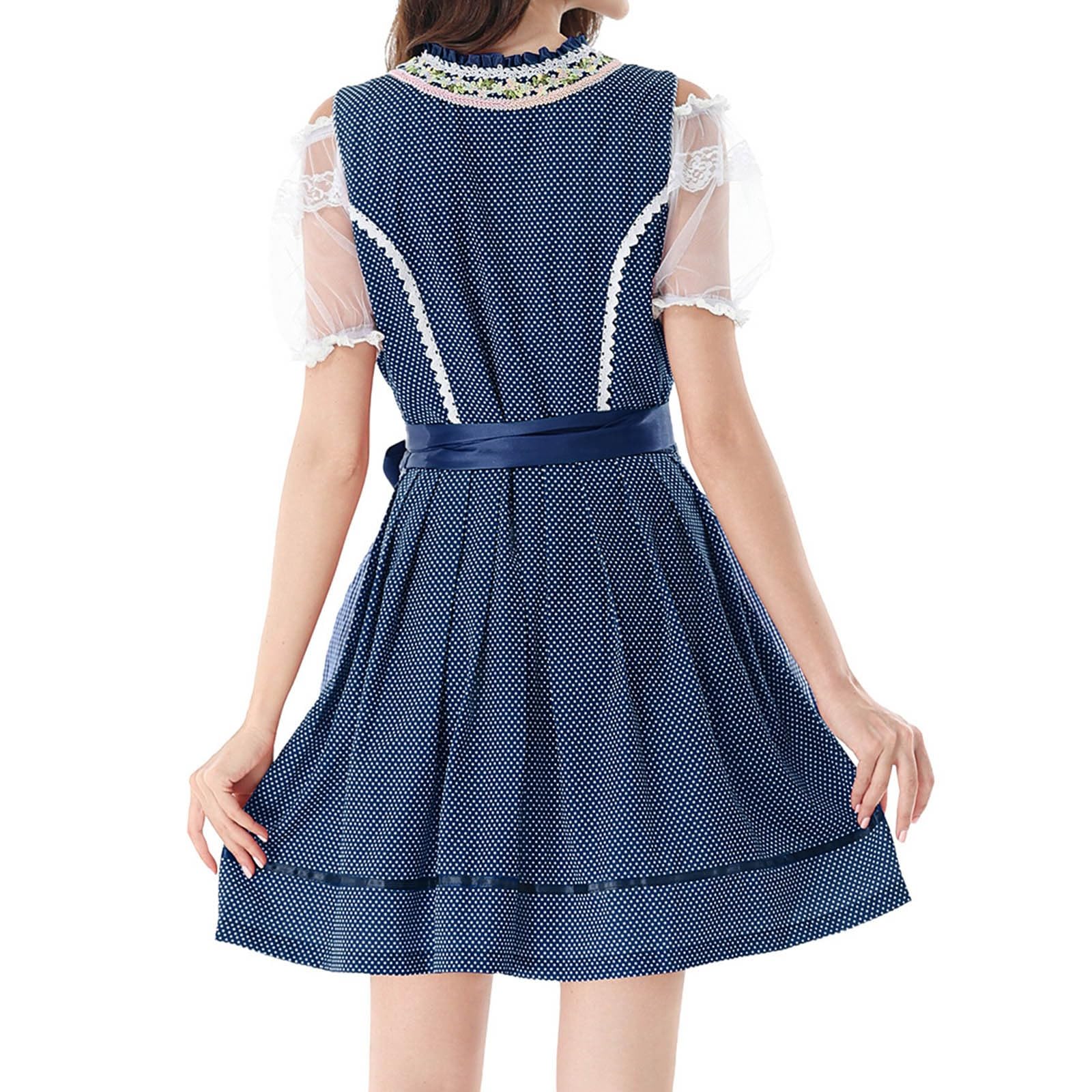 Dirndl Für Damen Schürze Samt 3 Teilig Midi Dirndlkleid 'Dirndl Samtdirndl Lang Kurz Oktoberfest Outfit Diensl Trachtenkleid Große Größen Stretch Grosse Grössen Set Komplett